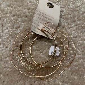 Anthropologie wire gold earrings